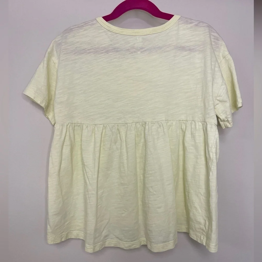 Gap Kids: Girls Yellow Peplum Cotton Short Sleeve T-Shirt, Size M